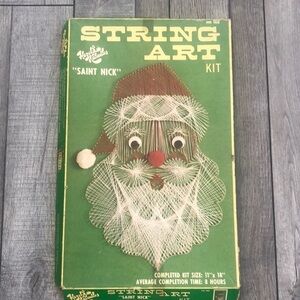 Vintage Hazel Kaboodles Saint Nick string art kit HK168 fully completed